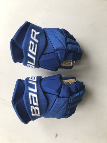 Blue Senior Used Bauer Vapor Pro Team Gloves 14"