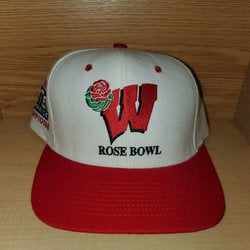 Vintage Wisconsin Badgers Rose Bowl Big 10 Nutmeg Hat Cap Sports NCAA Snapback