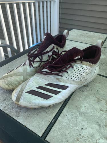 White Men's Molded Cleats Low Cut adizero
