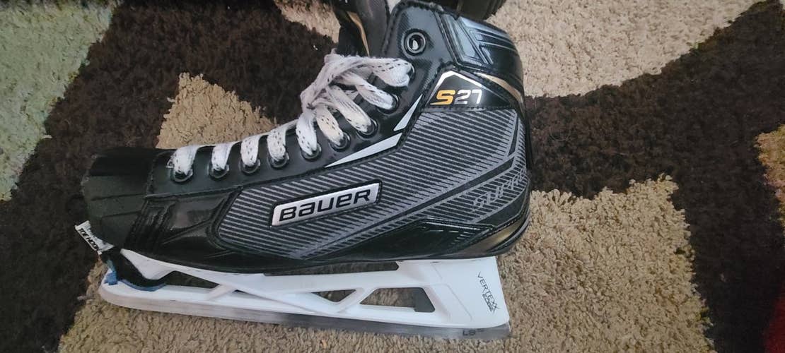 Senior Used Bauer Supreme S27 Hockey Goalie Skates Regular Width Size 10