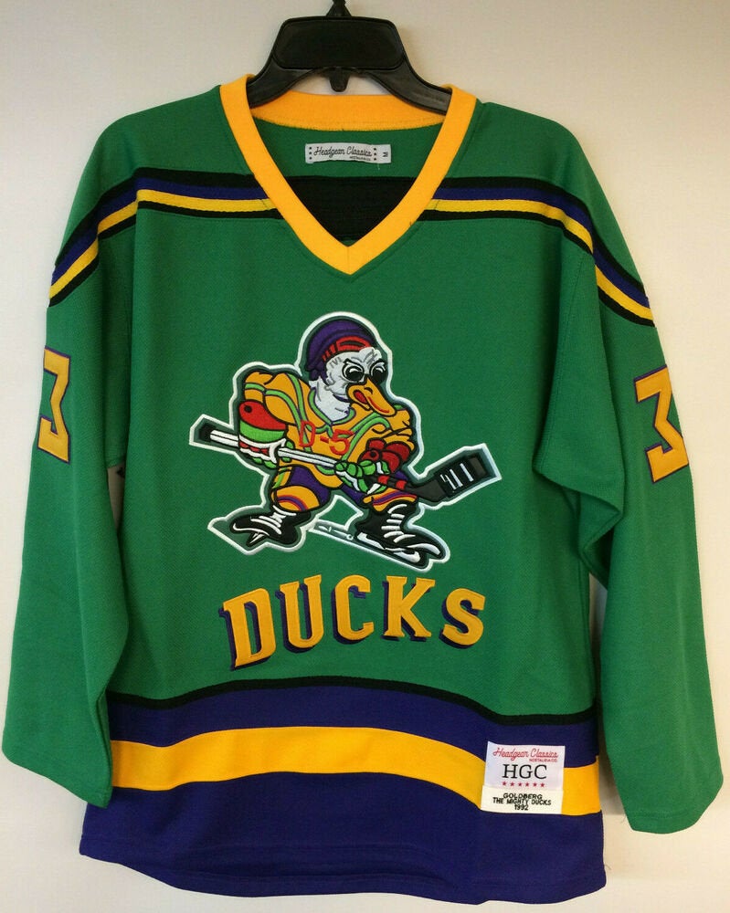 Greg Goldberg Signed Green Mighty Ducks Hockey Jersey — Universal