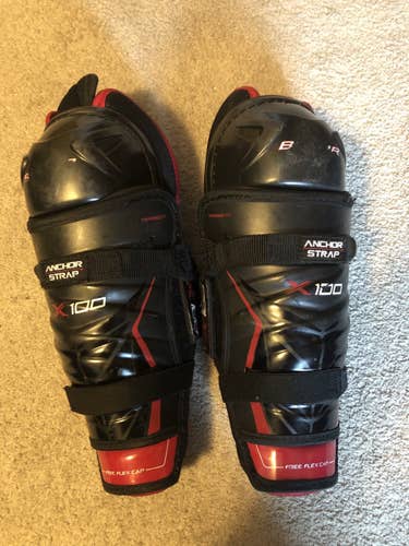 Bauer x100 12in jr shin pads