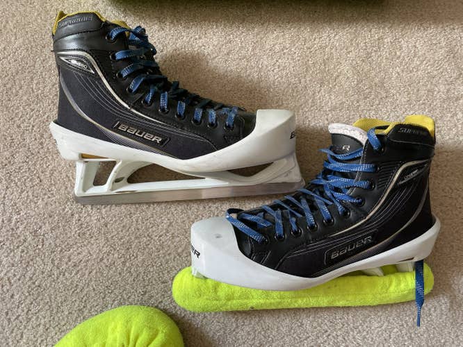 Senior Used Bauer Supreme One60 Hockey Goalie Skates Regular Width Size 10