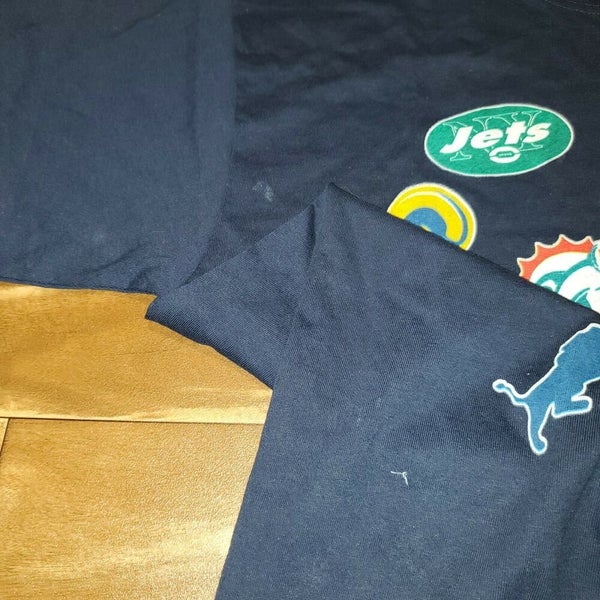 Vintage 90s Miami Dolphins T-Shirt Sz 21/29.5 All Over Print Sportswear NFL  A376