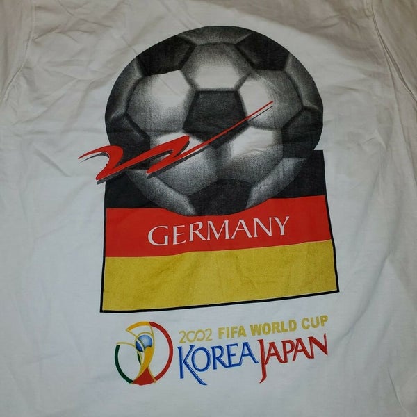 Vintage 2002 Germany FIFA World Cup White Soccer T Shirt Size XL