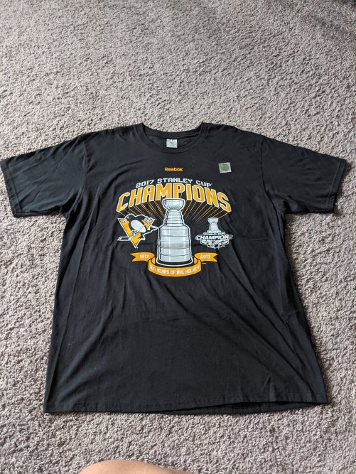 Pittsburgh penguins Stanley cup champions 2017 Black Adult Men's New XL Reebok Shirts