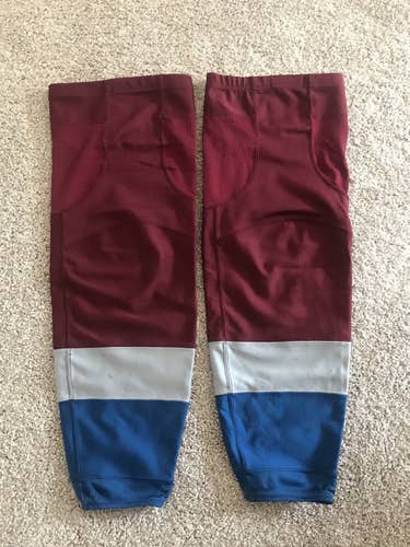 Pro Stock Colorado Avalanche Hockey Socks Size Large
