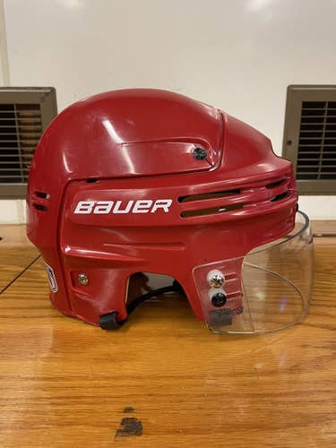 Red Used Large Bauer Pro Stock 4500 Helmet