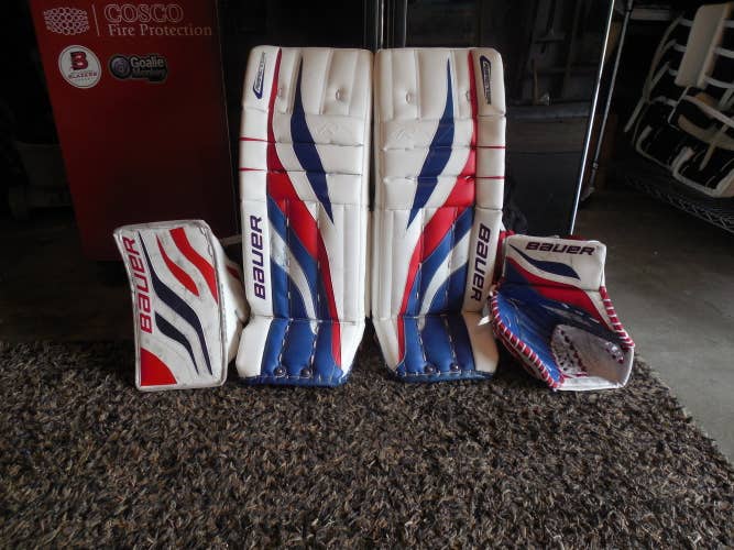 Used Senior 33" Bauer Reactor 4000 Regular Goalie Full Set with free goalie jersey