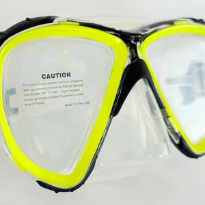 NEW $60 Dacor DL Scuba Swim Mask imported by Mares Diving Yellow Snorkeling