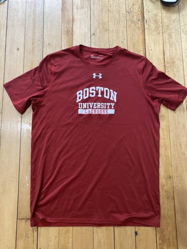 Team Issued BU Men’s Lacrosse Red Athletic Short Sleeve