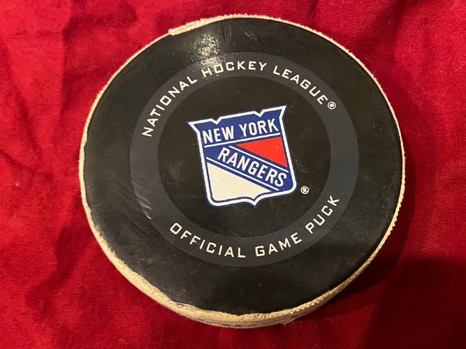 3/3/20 New York Rangers vs St Louis Blues Game Used NHL Hockey Puck - Fanatics Authenticated