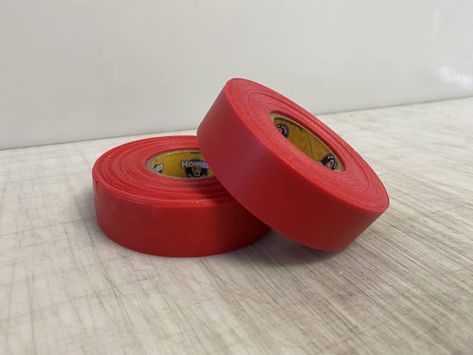2 Rolls of HOWIE'S Red Hockey Sock Tape 1" x 30 yds Shin Tape