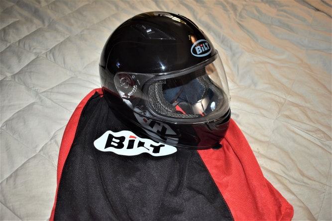 NEW -  BiLT 4 Kids Strike Motorcycle Helmet with Protective Bag, Youth Large