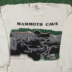 Mammoth Cave Sweatshirt Mens Medium Adult White Vintage 90s Nature Kentucky USA