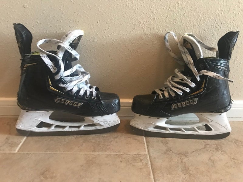 Senior Used Bauer Supreme 2S Hockey Skates Regular Width Size 7.0 w/ Tydan Blades Steel