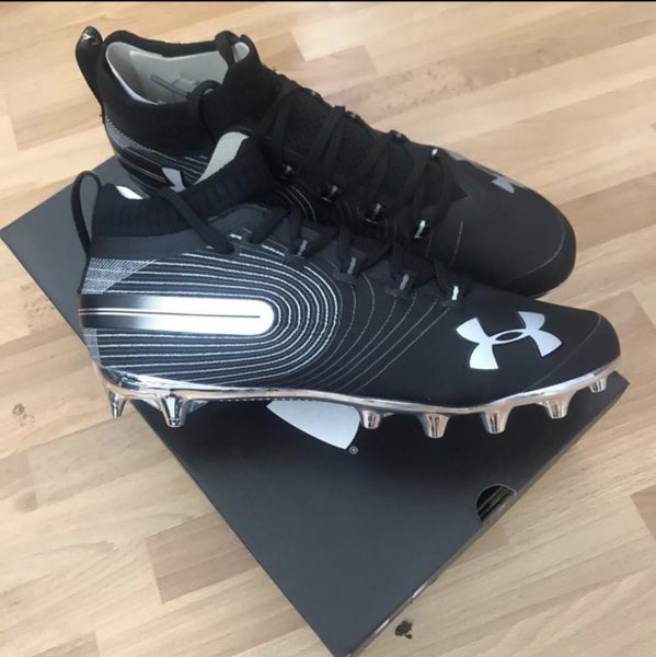 NIB Under armour UA Spotlight Cleats Black Chrome Bottom Men’s 11.5