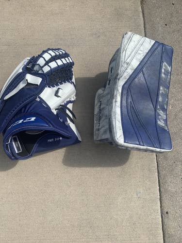 Blue Used Regular Pro Stock Premier II Pro Glove And Blocker Set