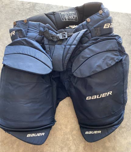 Blue Used Large Bauer Hockey Goalie Pants
