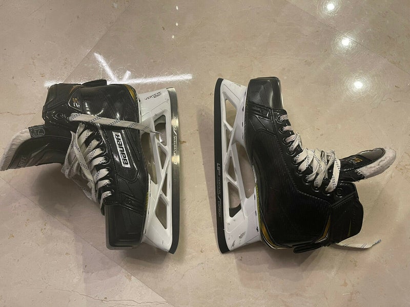 Senior Used Bauer Supreme 2S Pro Hockey Goalie Skates Extra Wide Width Size 7.5