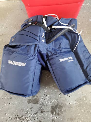 Blue Senior Used XL Vaughn v6 2000 pro Hockey Goalie Pants Pro Stock