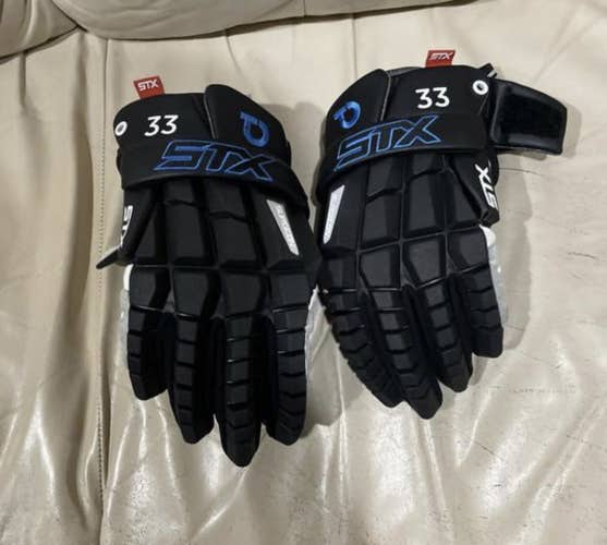 Black Used Player's STX 14" Rzr Lacrosse Gloves