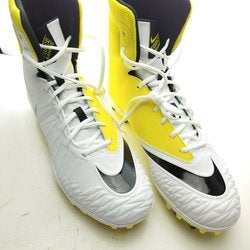 Nike Force Savage Varsity elite White/yellow Football Cleats 880140-010 Mens Size 12