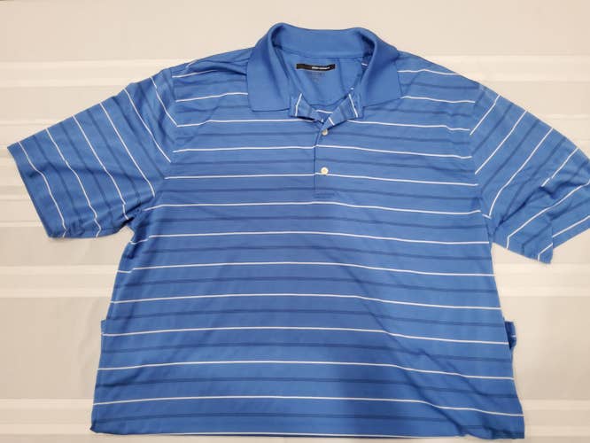 Blue/White/Black Adult Men's Used Greg Norman XL Golf Shirt