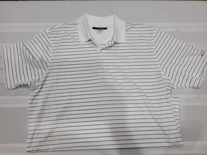 White/Black Adult Men's Used XL Greg Norman Golf Shirt