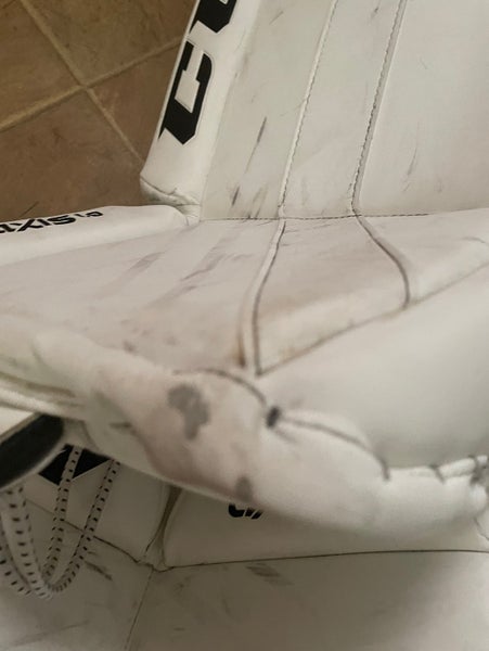 White Senior 34" CCM Axis 1.9 Goalie Leg Pads
