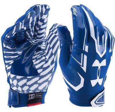 NEW Under Armour UA Boys F5 Football Gloves 1271185 YOUTH ROYAL sold per pair LARGE