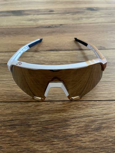 NEW 100% S3 Sunglasses - Bronze/White Frame w/ Bronze Multilayer Lens