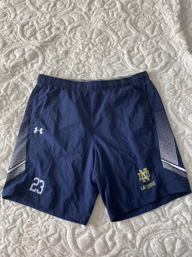 23 Notre Dame Team Issued Blue XXL Under Armour Shorts