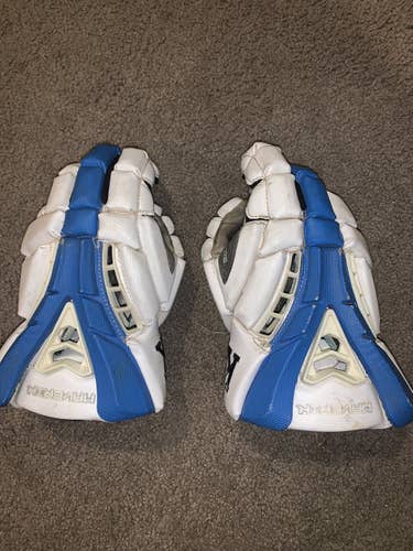White Used Player's Maverik 13" Rome Lacrosse Gloves