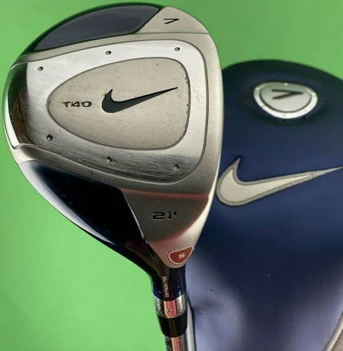 Nike T40 Fairway 7-Wood 7W 21* Steel Speed Step Stiff S-Flex w/ Headcover #2256