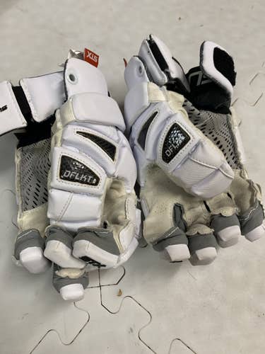 White Used STX 12" Surgeon 700 Lacrosse Gloves