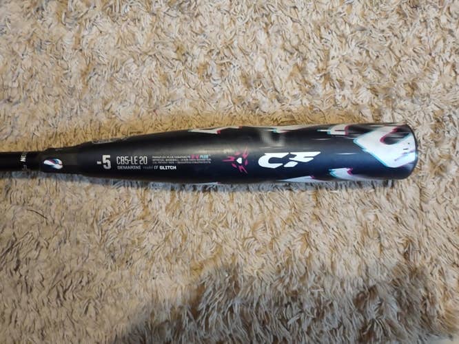 Used Kid Pitch (9YO-13YO) USSSA Certified 2020 DeMarini Composite CF Glitch Bat (-5) 25 oz 30"