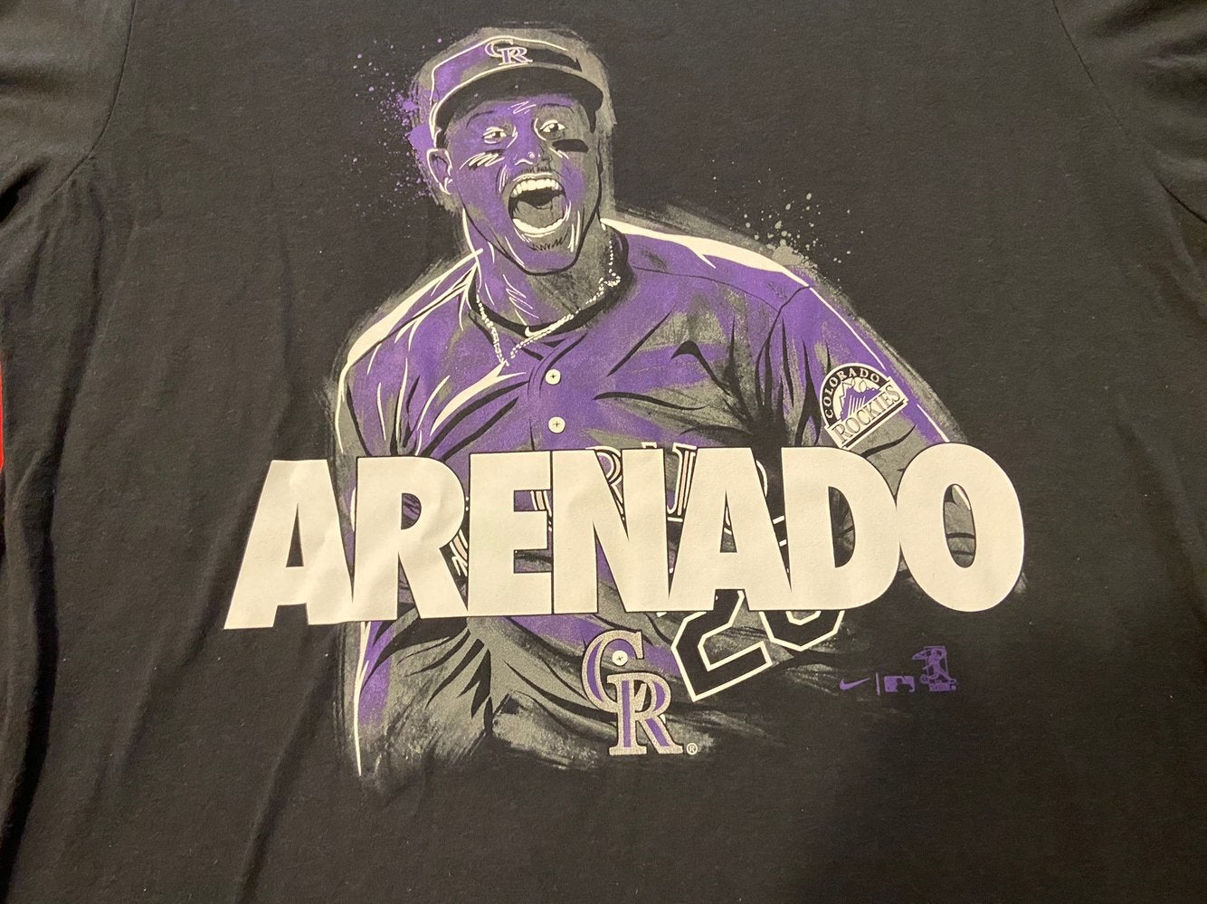 NIKE Nolan Arenado Colorado Rockies Baseball T-Shirt-NWT Black Men's XL  N199-00A