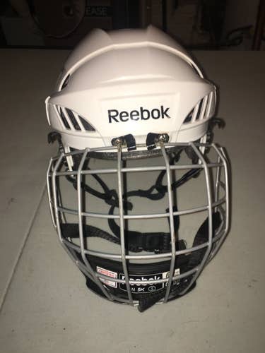 White Used Small Reebok 3K Helmet