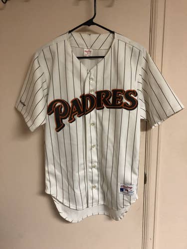 San Diego Padres - Rawlings - Authentic White Striped Jersey (Adult 40)