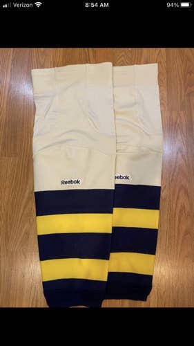 Michigan Reebok Edge Hockey Socks