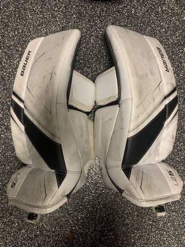White Junior 26" Bauer Supreme S27 Goalie Leg Pads