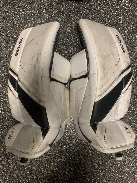 White Junior 26" Bauer Supreme S27 Goalie Leg Pads