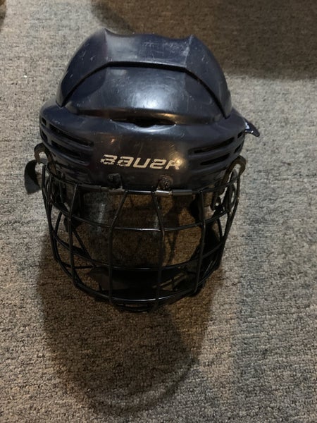 Blue Used Medium Bauer 7500 Helmet Combo With Ccm Cage