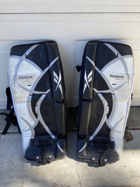 Black Used Junior 24" Reebok Goalie Leg Pads