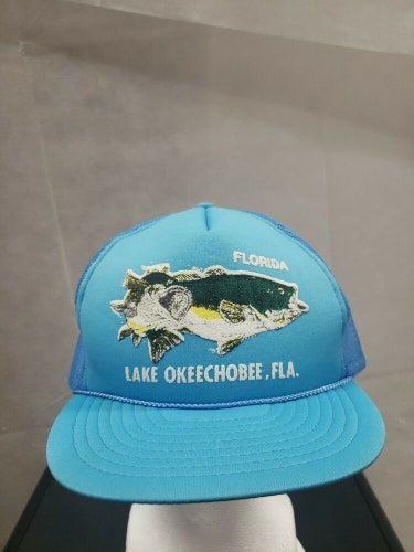 Vintage Lake Okeechobee, Florida Mesh Trucker Snapback Hat