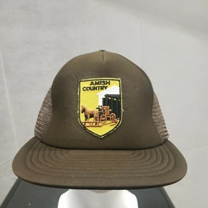 Vintage Amish Country Mesh Trucker Snapback Patch Hat
