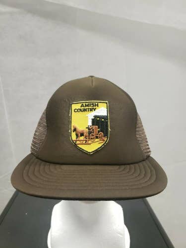 Vintage Amish Country Mesh Trucker Snapback Patch Hat