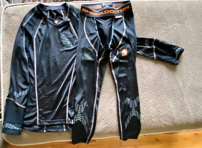 Black Youth Unisex New Medium Shock Doctor Compression (Shirt & Pants Included)