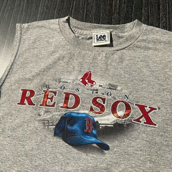 Boston Red Sox Mens Medium Sleeveless Tank Top T shirt Gray MLB Baseball  Sports